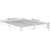 vidaXL Bettgestell Hochglanz-Wei&szlig; 135x190 cm Holzwerkstoff