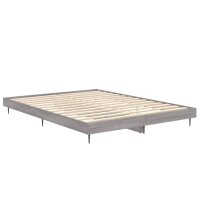 vidaXL Bettgestell Grau Sonoma 135x190 cm Holzwerkstoff