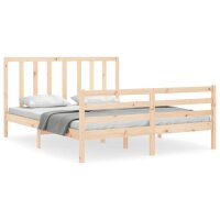 vidaXL Massivholzbett mit Kopfteil 5FT King Size