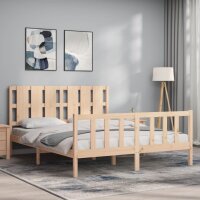 vidaXL Massivholzbett mit Kopfteil 5FT King Size