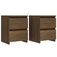 vidaXL Nachttische 2 Stk. Braun Eichen-Optik 30x30x40 cm Holzwerkstoff