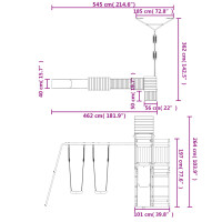 vidaXL Spielturm Impr&auml;gniertes Kiefernholz