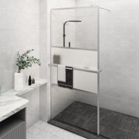 vidaXL Duschwand mit Ablage f&uuml;r Walk-In-Dusche Chrom 80x195 cm ESG