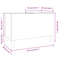 vidaXL Plattenschrank Grau Sonoma 74,5x38x48 cm Holzwerkstoff