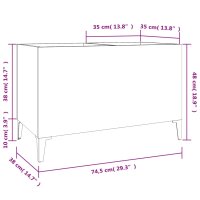 vidaXL Plattenschrank Hochglanz-Wei&szlig; 74,5x38x48 cm Holzwerkstoff