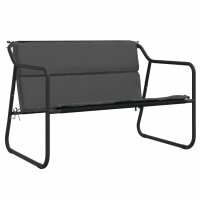 vidaXL 4-tlg. Garten-Lounge-Set mit Kissen Anthrazit Stahl