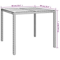 vidaXL 3-tlg. Garten-Essgruppe mit Kissen Grau Poly Rattan