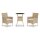 vidaXL 3-tlg. Garten-Bistro-Set mit Kissen Beige Poly Rattan