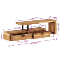 vidaXL TV-Schrank Massivholz Akazie