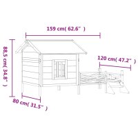 vidaXL Hundeh&uuml;tte Mokka 159x120x88,5 cm Massivholz Kiefer