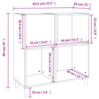 vidaXL Plattenschrank Braun Eichen-Optik 84,5x38x89 cm Holzwerkstoff