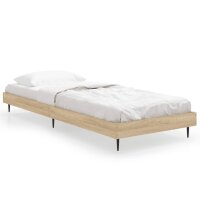 vidaXL Bettgestell Sonoma-Eiche 75x190 cm Holzwerkstoff