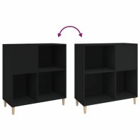 vidaXL Plattenschrank Schwarz 84,5x38x89 cm Holzwerkstoff