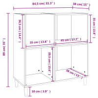 vidaXL Plattenschrank Schwarz 84,5x38x89 cm Holzwerkstoff