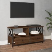 vidaXL TV-Schrank Braun Eichen-Optik 90x33x45 cm Holzwerkstoff &amp; Eisen