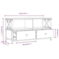 vidaXL TV-Schrank Schwarz 90x33x45 cm Holzwerkstoff &amp; Eisen