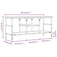 vidaXL TV-Schrank Grau Sonoma 100x35x45 cm Holzwerkstoff &amp; Eisen