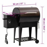 vidaXL Pelletgrill mit Ablage Schwarz 94 cm Eisen