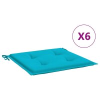 vidaXL Gartenstuhl-Kissen 6 Stk. T&uuml;rkis 50x50x3 cm Stoff