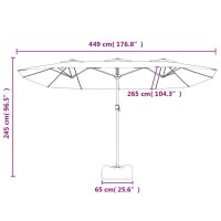 vidaXL Doppelsonnenschirm Terrakotta 449x245 cm