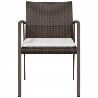 vidaXL Gartenst&uuml;hle mit Kissen 2 Stk. Braun 56,5x57x83 cm Poly Rattan