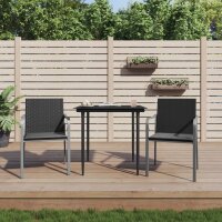 vidaXL Gartenst&uuml;hle mit Kissen 2 Stk. Schwarz 56x59x84 cm Poly Rattan