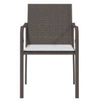 vidaXL Gartenst&uuml;hle mit Kissen 2 Stk. Braun 56x59x84 cm Poly Rattan