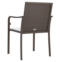 vidaXL Gartenst&uuml;hle mit Kissen 2 Stk. Braun 56x59x84 cm Poly Rattan