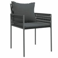 vidaXL Gartenst&uuml;hle mit Kissen 2 Stk. Schwarz 54x61x83 cm Poly Rattan