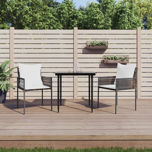 vidaXL Gartenst&uuml;hle mit Kissen 2 Stk. Braun 54x61x83 cm Poly Rattan