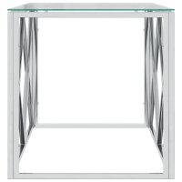 vidaXL Couchtisch 110x45x45 cm Edelstahl und Glas