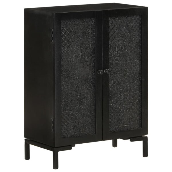 vidaXL Sideboard Schwarz 55x30x77 cm Massivholz Mango und Eisen