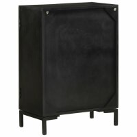 vidaXL Sideboard Schwarz 55x30x77 cm Massivholz Mango und Eisen