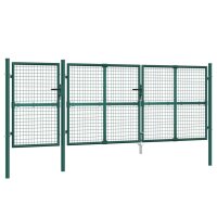 vidaXL Mesh-Gartentor Grün 400x175 cm Verzinkter Stahl