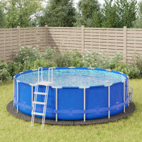 vidaXL Pool-Bodentuch Hellgrau Ø458 cm Polyester...