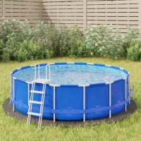 vidaXL Pool-Bodentuch Hellgrau Ø306 cm Polyester...