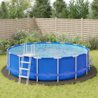 vidaXL Pool-Bodentuch Hellgrau Ø550 cm Polyester...