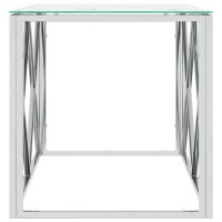 vidaXL Couchtisch 110x45x45 cm Edelstahl und Glas