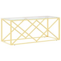 vidaXL Couchtisch 110x45x45 cm Edelstahl und Glas