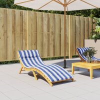 vidaXL Sonnenliegen-Auflage Blau&amp;Wei&szlig; Gestreift 180x60x3 Oxford-Gewebe