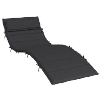 vidaXL Sonnenliegen-Auflage Schwarz 180x60x3 cm...