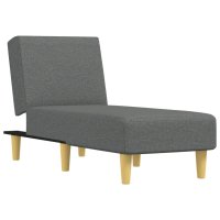 vidaXL Chaiselongue Dunkelgrau Stoff