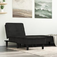 vidaXL Chaiselongue Schwarz Samt