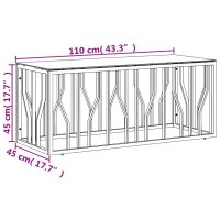 vidaXL Couchtisch 110x45x45 cm Edelstahl und Glas