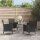 vidaXL 5-tlg. Garten-Bistro-Set mit Kissen Schwarz Poly Rattan