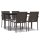 vidaXL 5-tlg. Garten-Essgruppe mit Kissen Poly Rattan und Stahl