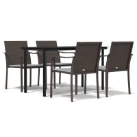 vidaXL 5-tlg. Garten-Essgruppe mit Kissen Poly Rattan und...
