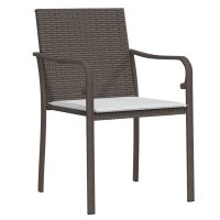 vidaXL 5-tlg. Garten-Essgruppe mit Kissen Poly Rattan und Stahl
