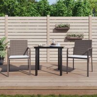 vidaXL 3-tlg. Garten-Essgruppe mit Kissen Poly Rattan und...