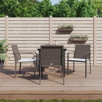 vidaXL 5-tlg. Garten-Essgruppe mit Kissen Poly Rattan und...